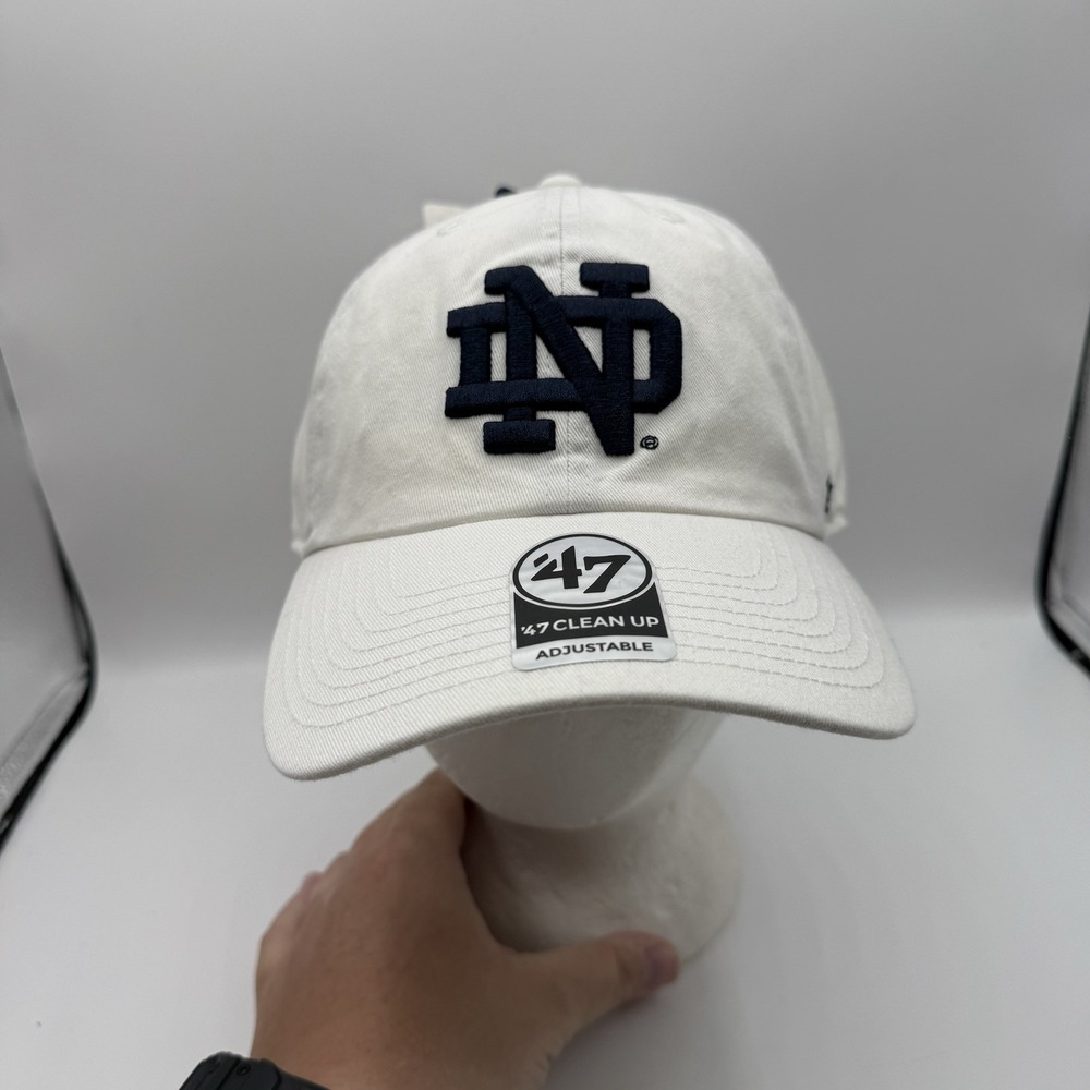 New 47 Notre Dame Fighting Irish Dad Hat Strapback White One Size NCAA Cap